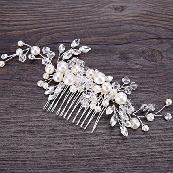 Bridal Flower Side Hair Clips Pearl Bridal Headpiece Wedding Accessories - Image 4