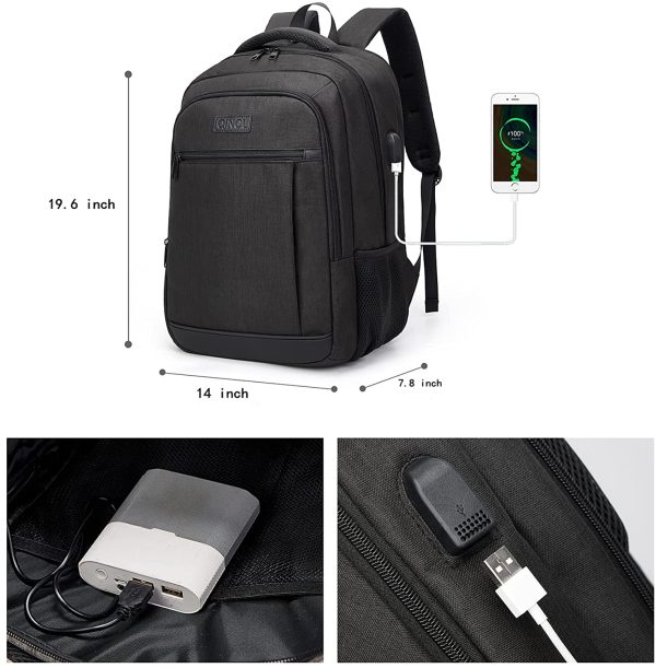 QINOL Travel Laptop Backpack Anti-Theft Business Work Backpacks Bag With Usb Charging Port, Durable Water Resistant 15.6 Inch College School Computer Rucksack for Men Women - Image 2