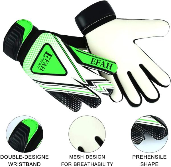 EFAH SPORTS Football Goalkeeper Gloves For Boys kids children adult Soccer Goalie Gloves Protection Super Grip Palms - Image 3