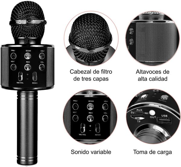 Kissarex Wireless Microphone Karaoke Bluetooth: Pop Handheld Real Tosing Singing Portable Speaker Voice Little Fun Changer Solo Car Girls Mic - Image 9