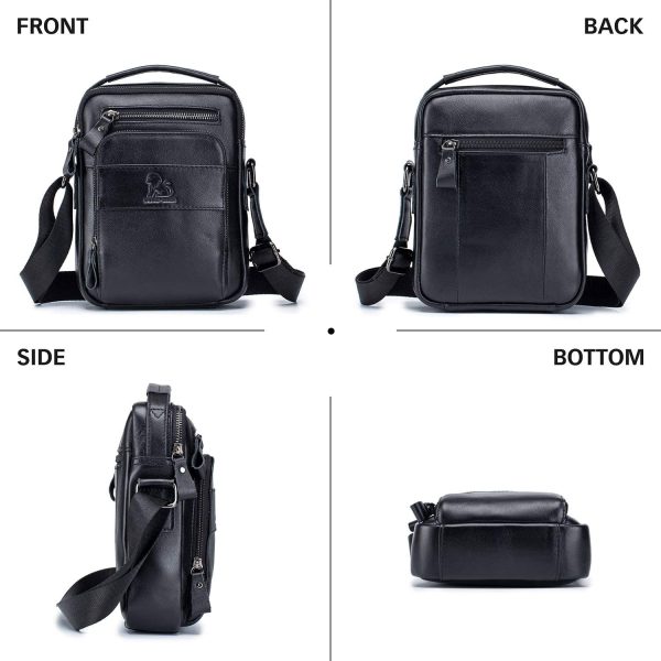 Men's Shoulder Bag Small Leather Bags Vintage Crossbody Top Handle Bag Casual Business Handbag - Image 5