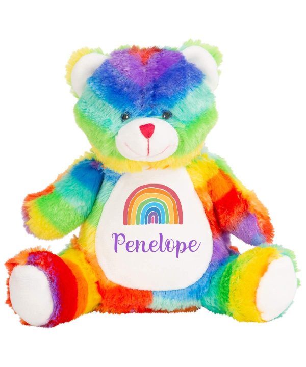 Personalised Rainbow Teddy Newborn Baby Gifts Keepsake Baby Teddy Bear