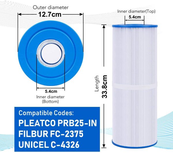 POOLPURE Spa Filters for Hot Tub replacement for Unicel C-4326, Filbur FC-2375, Pleatco PRB251N (invoice available) - Image 2