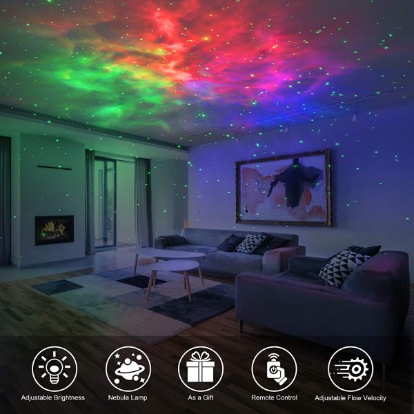 Star Projector,LED Galaxy Projector Light with Nebula,Night Light Projector with Remote Control for Kids Baby Adults Bedroom/Party/Game Rooms/Home Theatre/ and Night Light Ambience - Image 2