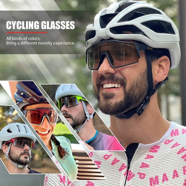 KAPVOE Photochromic Cycling Glasses Tr90 Frame For Men Women Clear Sports Sunglasses Mountain Bike Glasses Transparent MTB Bicycle Goggles Running - Image 2