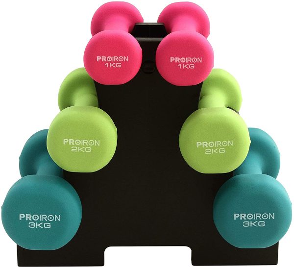 PROIRON Neoprene Dumbbell Home Exercise for Ladies Kids Arm Hand Weights Pilates Dumbbells in 1kg 1.5kg 2kg 3kg 4kg 5kg 8kg 10kg Pair - Image 6