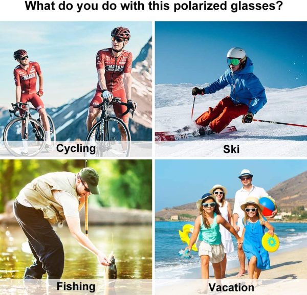 GARDOM Cycling Glasses Polarized for Men Women, Anti-UV Anti-blue Lights Sports MTB Sunglasses with 5 Interchangeable Colorful Lenses for Running Fishing Climbing Trekking Skiing Vacation - Image 3