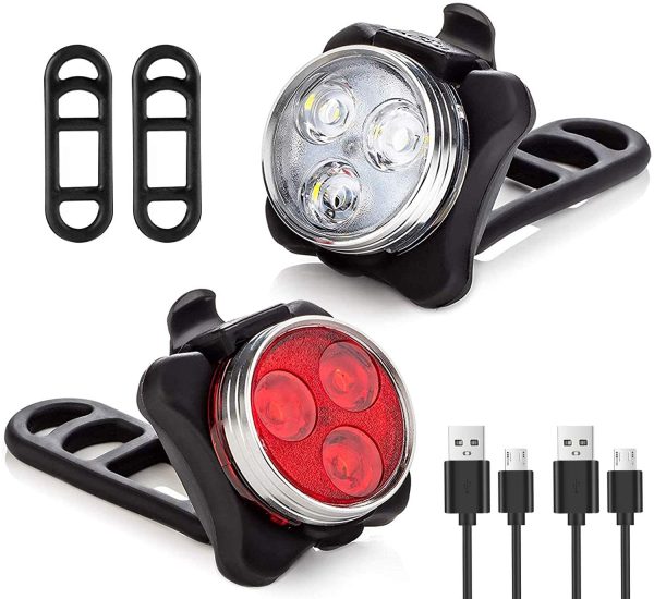 Bike Light Set | SEE & BE SEEN | Super-Bright! | 3x Bigger & Rechargeable Batteries | Water & Dirt Proof | Uncompromising Safety with 4 Extremely Useful Lighting Modes | Easy-To-Use Mounting System - Image 4