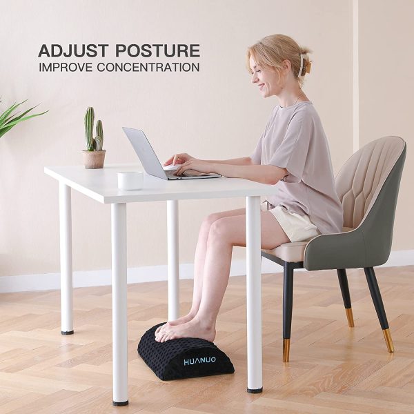 Ergonomic Desk Foot Rest, Footrest Under Desk with Velvet & Mesh Covers, Suitable for Travel in Home Office (Cushion)