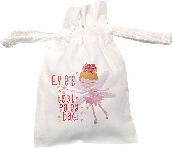 Flox Creative Organic Drawstring Pouch Personalised Tooth Fairy Bag - Image 2