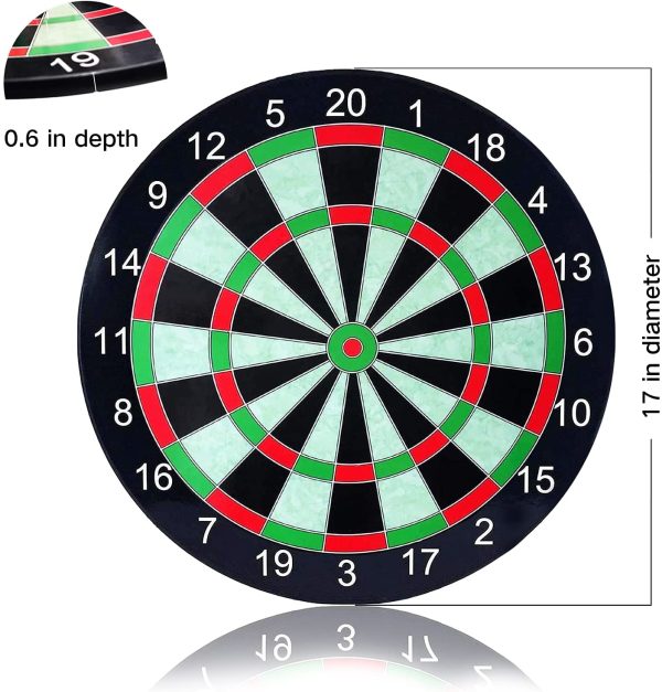 Darts Board, Safety Darts Board Set,17 inch Magnetic Dart Board, Toy Dart Game Set with 6 Magnetic Darts, Safety Dart Game for Party Home Garden, Fun Toys Gift for Kids and Adults