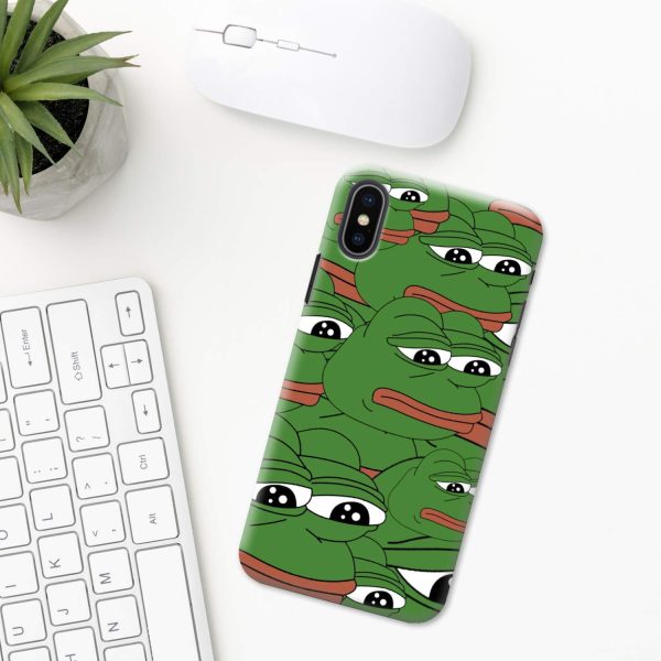 Pepe the Frog iPhone case XR 11 X XS MAX Pro 8 7 Plus 6 6s 5 5s SE 2020 ten 10 Plastic Silicone Apple iPhone phone case gift meme angry smile sad animals face - Image 2