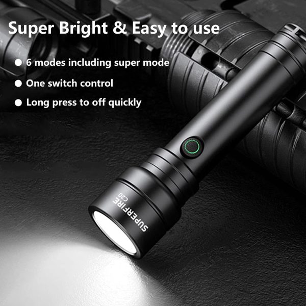 C20 Hand-Torch LED Super Bright 1100 Lumens Family Torch Rechargeable IP46 Waterproof Flashlight with 4800 mAh Rechargeable Battery, 6 Modes (Standard) - Image 6