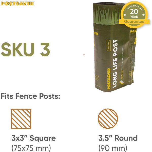 Fence Post Protectors Postsaver Rot Protector Fence Post Repair Sleeves Fits 3x3 Inch Square Fence Posts - Image 4