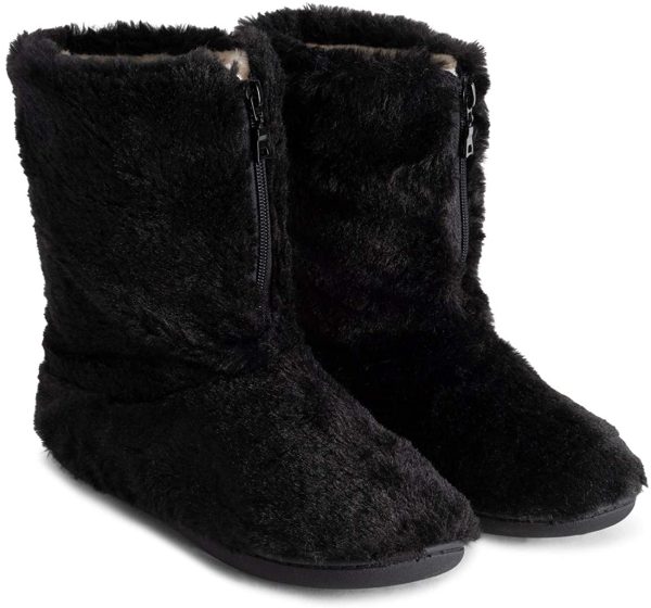 Polar Womens Memory Foam Zipper Faux Fur Covered Rubber Sole Indoor Outdoor Cosy Luxury Boot Slippers - Image 5