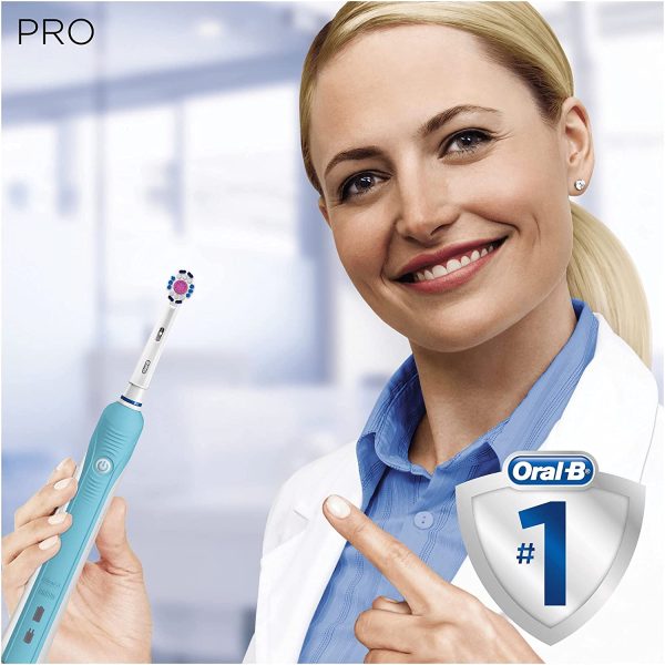 Oral-B 1 Pro Electric Toothbrush with Pressure Sensor, 1 Handle, 1 Toothbrush Head, 1 Mode with 3D Cleaning, 2 Pin UK Plug, 600, Blue - Image 5