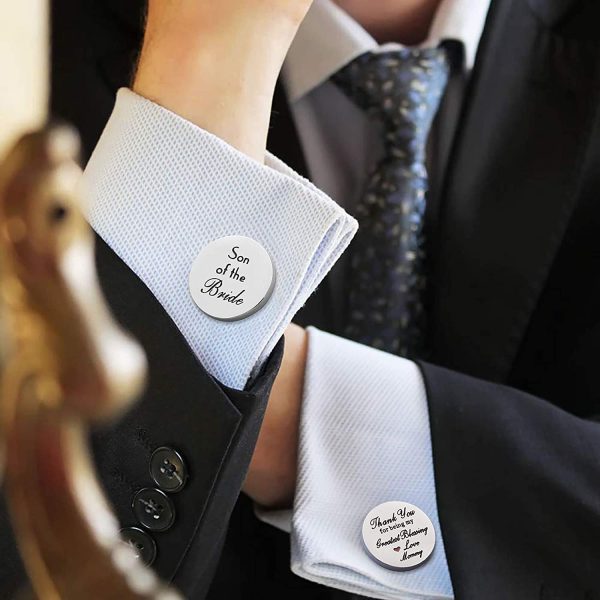 Melix HOME Son of The Bride Cuff Links - Thank You for Being My Greatest Blessing Cuff Links - Image 5