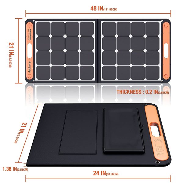 Jackery SolarSaga 100W Portable Solar Panel for Explorer 240/500/1000 Power Station, Foldable Monocrystalline Solar Cell Solar Charger with USB Outputs for Phones Off-grid Home - Image 6