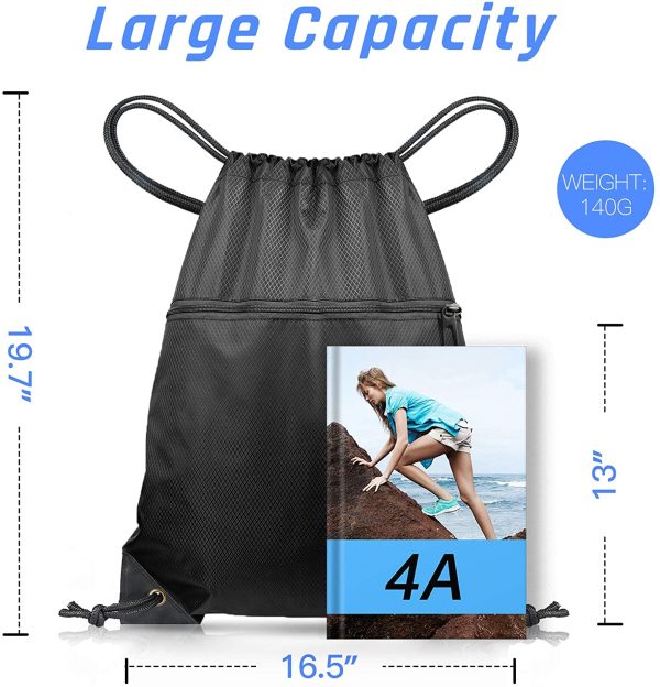 CHEPULA Drawstring Gym Bag, Large Sports Backpack String Swim Drawstring PE Bags for Women Men, Travel Beach School Bag with Waterproof for Kids,Boys,Girls?? - Image 2