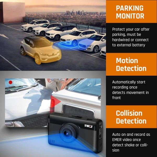 Dash Cam Front and Rear 1440P & 1080P ??Built with WIFI & GPS??Dual dash Cam (Single Front 1440P), Car Camera 3 Inch Touch Screen Dash Camera, Driving Recorder with Night Vision, 24H Parking Monitor - Image 3