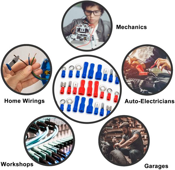 Electrical Terminals, 1200PCS Crimp Connectors,  Electrical Crimp Terminals with 18 Sizes Insulated Terminal Set - Image 3