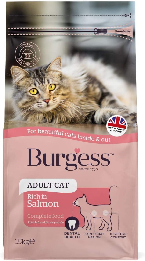 Burgess Dry  Food for Senior s with Turkey and Cranberry, 1.4 kg & Dry  Food for Adult s Rich in Salmon, 1.5 kg - Image 2