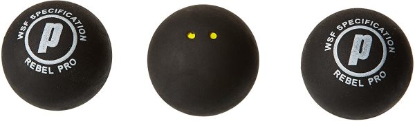 Prince Rebel Double Yellow Dot Squash Balls - Tube of 3 - Image 2