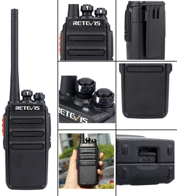 Retevis RT24 Walkie Talkie PMR446 License-free Professional Two Way Radio 16 Channels Walkie Talkies Scan TOT with USB Charger and Earpieces (Black, 1 Pair) - Image 2