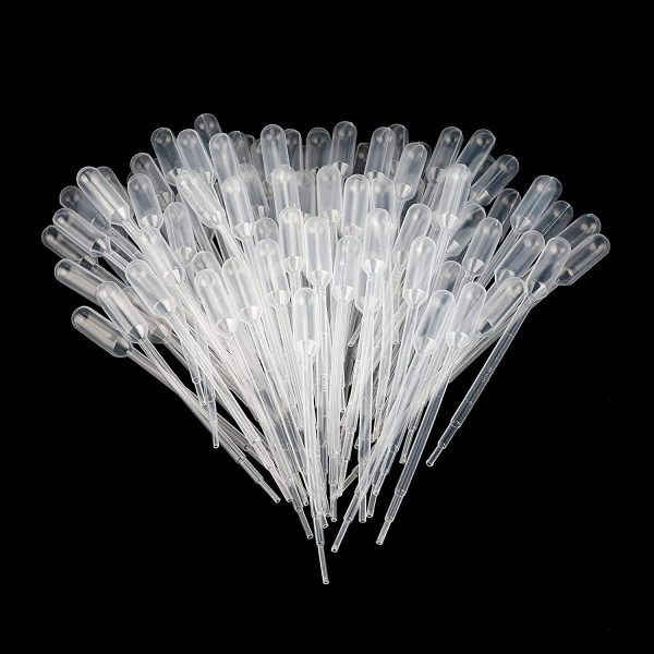 G2PLUS Plastic Transfer Pipette 1ml Washable Pasteur Pipettes Measuring Pipettors Disposable Dropper for Mixing Acrylic Paints and Lab, Pack of 100