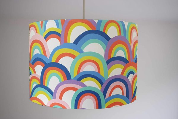 Bold Pastel Rainbow Lampshade, Girl Nursery Decor, Ceiling Pendant, Table Lamp Shade - Image 3