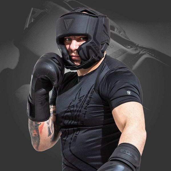 RDX Pro Head Guard Boxing Sparring Grappling, Maya Hide Leather, Headgear MMA Muay Thai Kickboxing Protection Training Helmet, Multi Layered Padding, Taekwondo Martial Arts BJJ Wrestling Karate, Black - Image 3