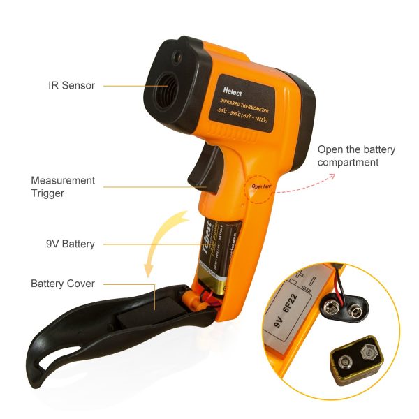 Helect (NOT for Human) Infrared Thermometer, Non-Contact Digital Laser Temperature Gun -58??F to 1022??F (-50??C to 550??C) with LCD Display - Image 5