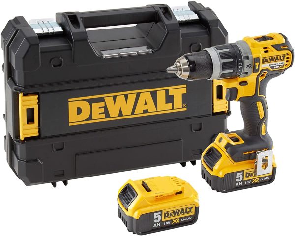 DEWALT DCD796P2-GB DCD796P2 Combi Drill 18V XR Brushless Compact Lithium-Ion (2 x 5.0Ah Batteries), 18 V, Yellow/Black, One size - Image 5