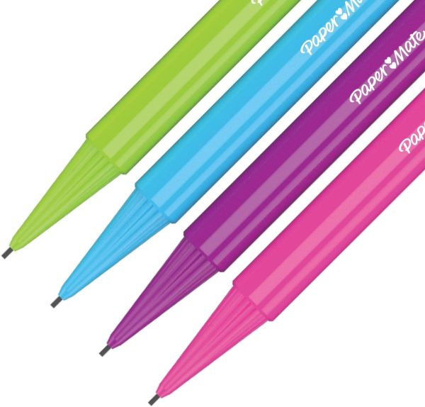 Paper Mate Non-Stop Mechanical Pencil | 0.7 mm | HB #2 | Assorted Neon Barrel Colours | 4 Count - Image 8