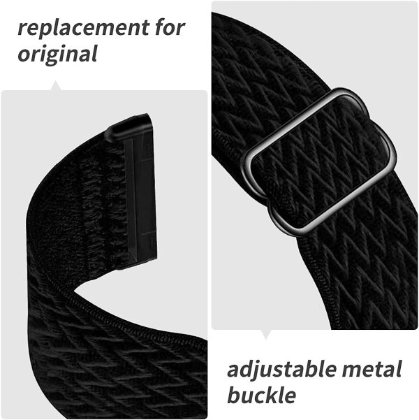 Fengyiyuda 4Pack Nylon Strap Compatible with Fitbit Versa 3/Sense Strap,Adjustable Nylon Sport Band for Women Men,Breathable Replacement Wristband,Black/Army Green/Storm Gray/Midnight Blue Black - Image 4