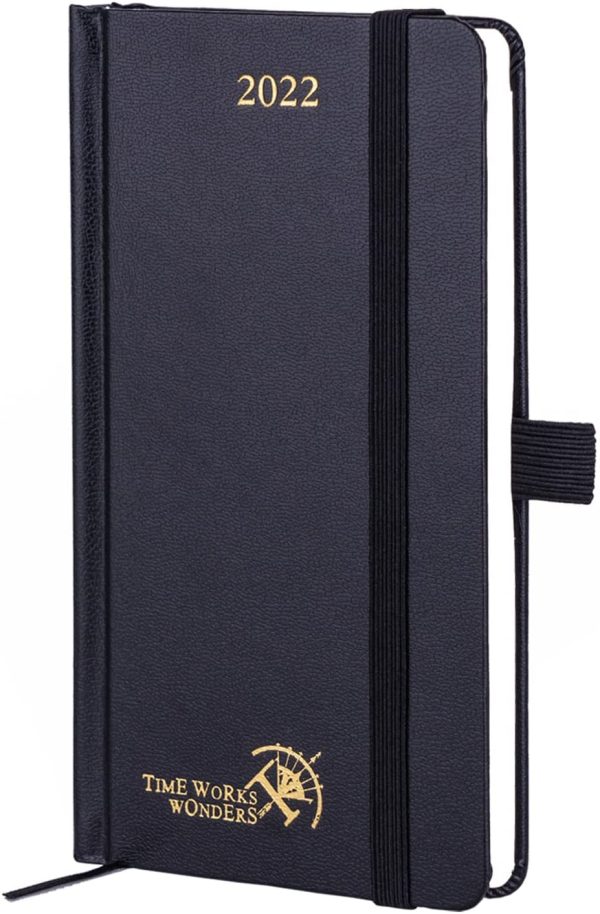 Pocket Diary 2022 Week to View 16.8 x 9 cm Hardback - Slim Weekly Planner with Monthly Planning, Note & Address Pages - Black - Image 6