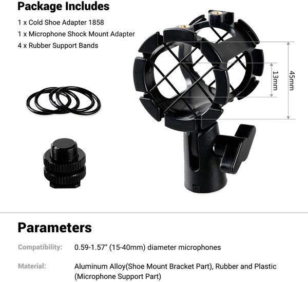 SMALLRIG Microphone Shock Mount for Camera Shoes and Boompoles 1859 - Image 3