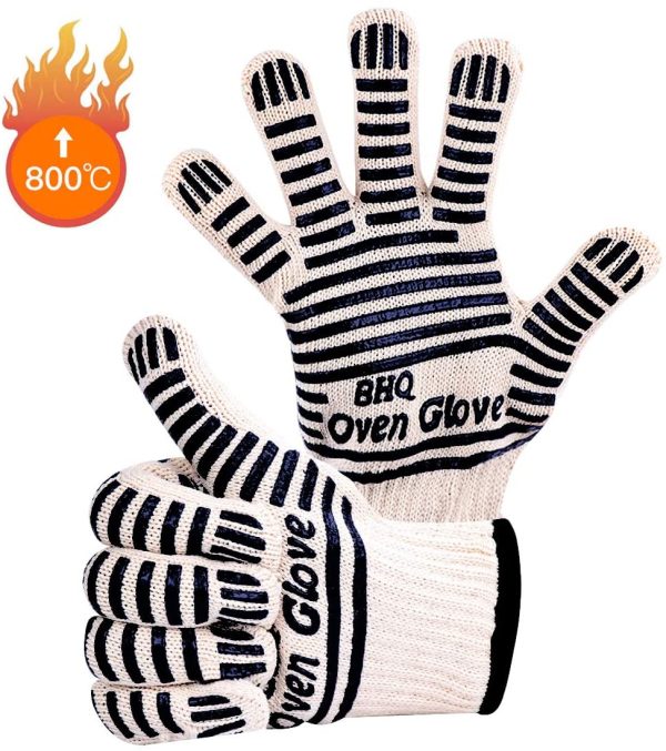 Revolutionary 932??F Extreme Heat Resistant Gloves -Thick, Light-weight & Flexible, 2 Gloves - Use in Dutch Oven, Big Green Egg, Pizza Stone, Cast Iron Pan, Fireplace Tools, Outdoor (black??2 pcs??) - Image 4