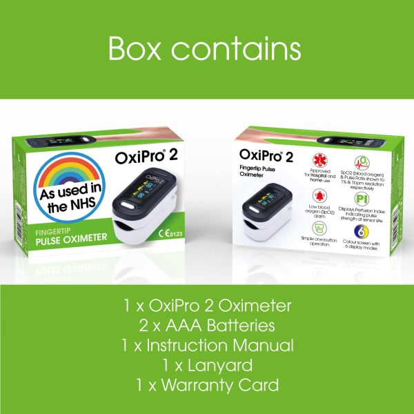 OxiPro 2 - NHS Supplied Oximeter - Fingertip Pulse Oximeter / Blood Oxygen SpO2 Meter for Adult and Child - Image 3