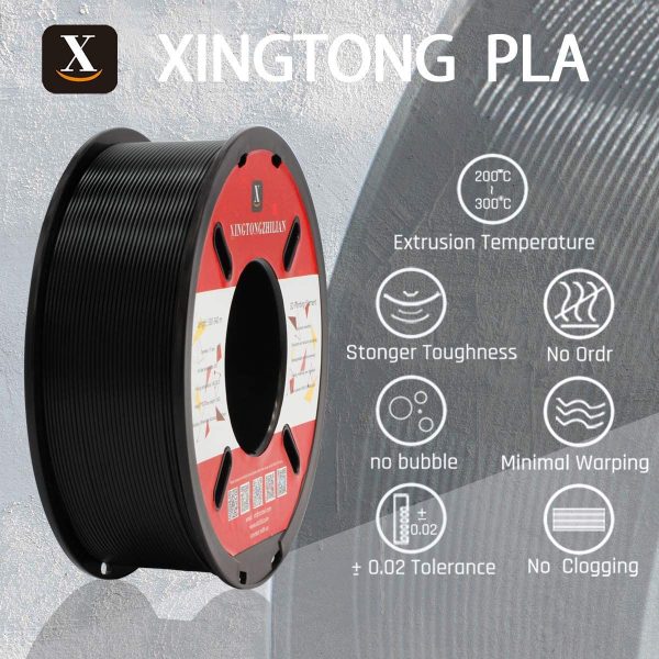 PLA 3D Printer Filament , PLA Filament 1.75mm, 1.75mm Printing Material Accuracy +/- 0.02 mm 1kg/Spool , PLA Black - Image 4