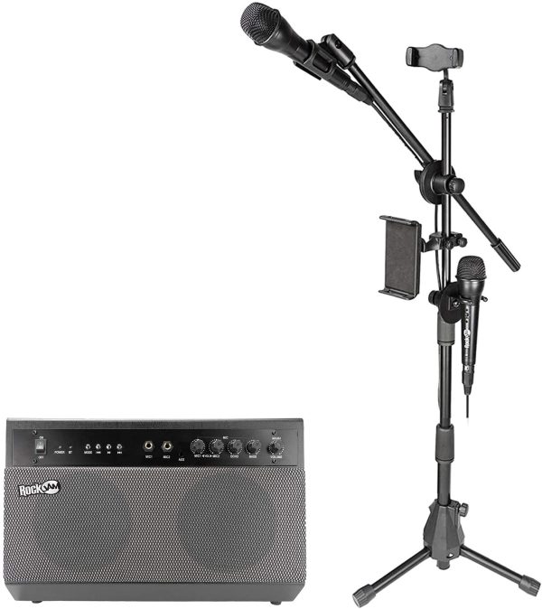 RockJam RJKSK-BK Premium Performer 100-watt Bluetooth Karaoke Machine & PA System with Two Karaoke Microphones - Image 10