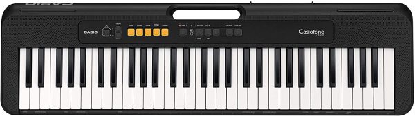 Casio CT-S100AD  Key Slimline and Super compact Portable Electronic Keyboard in Black & RockJam RJX29 Double Braced Adjustable Keyboard Stand with Locking Straps, Black - Image 2