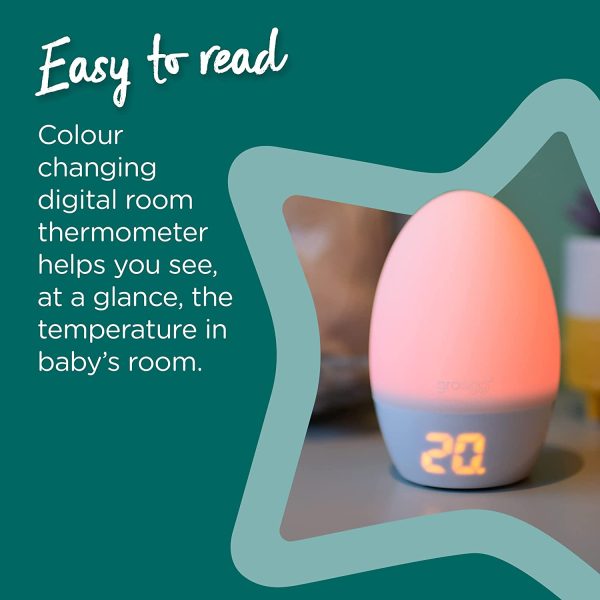 Tommee Tippee GroEgg2 Digital Colour Changing Room Thermometer and Night Light, USB Powered - Image 9