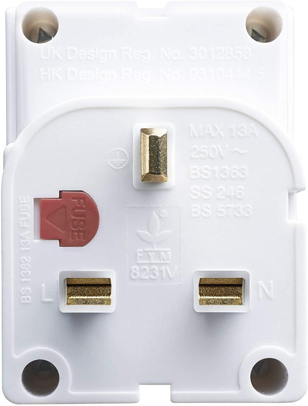 MSWRG3-MP Three Socket Surge Protected Adaptor with Individual Switches - Image 3