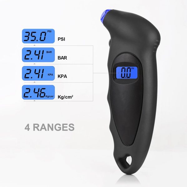 GLOSSE Tyre Pressure Gauge Digital Tyre Pressure Gauge With Backlight LCD Display 150 PSI ABS for Cars, Bikes, Motorcycles etc - Image 3