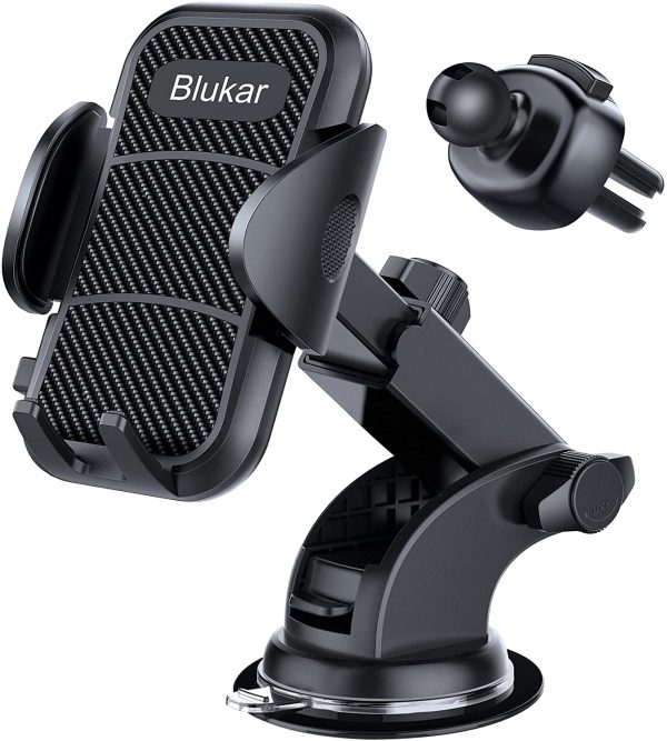 Blukar Car Phone Holder, Universal Car Phone Mount Cradle - 3 in 1 Super Stable for Car Dashboard/Windscreen/Air Vent - One Button Release and 360?? Rotation for All 4.7 to 6.7 inch Smartphones - Image 7