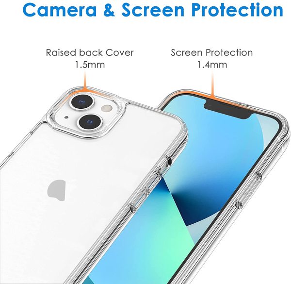 JETech Case Compatible with iPhone 13 6.1-Inch, Shockproof Bumper Cover, Anti-Scratch Clear Back (HD Clear)