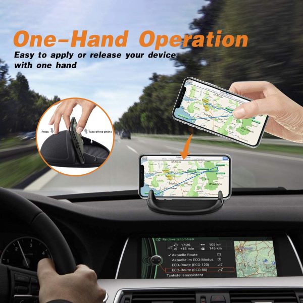 Cinati Car Phone Holder,Car Mount Holder,Phone Holder for Car Auto Nonslip Dashboard,Car Phone Mount Silicone Dashboard Non-Slip Phone holder for car,Phone Car Dashboard Holder for Android iPhone - Image 2