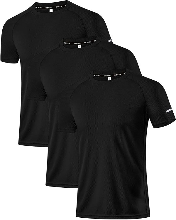 Holure Men's 3 Pack Sportswear Breathable Quick-Drying Short-Sleeved T-Shirt - Image 7