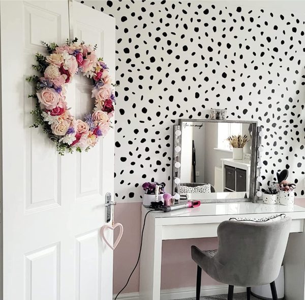 QuoteMyWall 9 Sheets Polka Dot Wall Stickers For Bedrooms Dalmation Dalmatian Spot Polka Dot Wall Stickers Childrens Kids Decor Decals Irregular Animal Stickers Home Nursery 216 Pack - Image 2